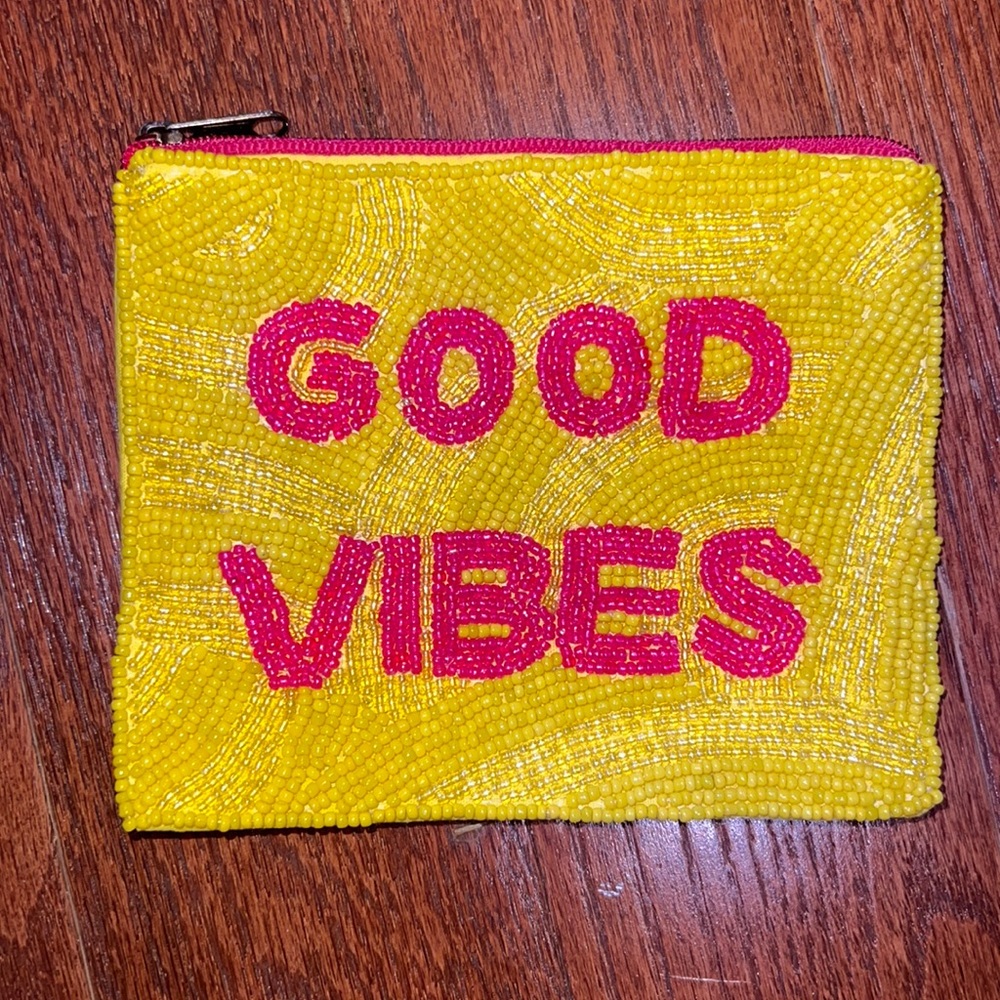 good vibes coin purse - new with packaging